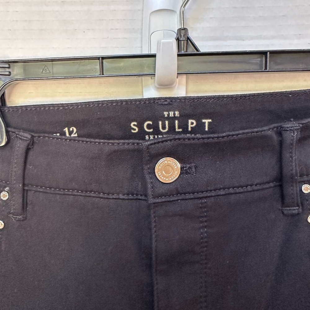 White House Black Market Black Studded Skinny Jeans - Picture 2 of 8